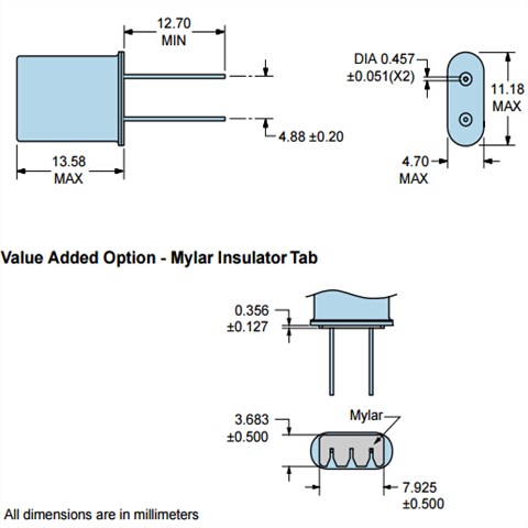 ECLIPTEK晶振,石英晶振,EUDA20-14.31818M-I2晶振,無(wú)源插件晶振