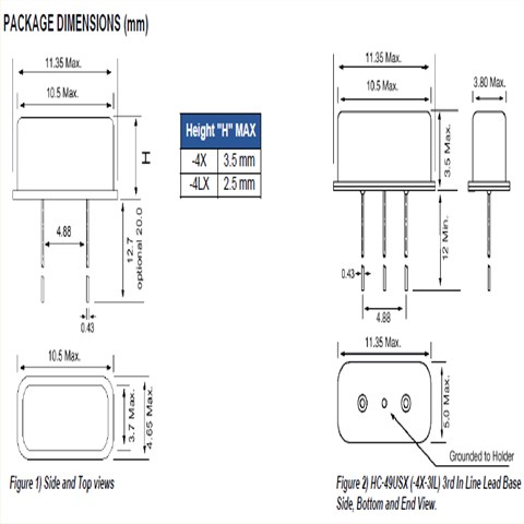 ECS-080-20-4X-DU,HC-49USX耐高溫晶振,ECS無(wú)源插件晶振