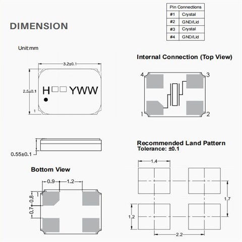 X3S025000DC1H-HW,HSX321S加高晶振,臺灣進口晶振