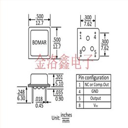 B19005-BDMHP-20.000000,Bomar石英插件晶振,B19005溫補(bǔ)差分晶振