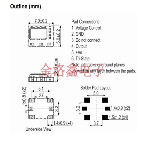 LFTVXO076348REEL,3.3V低電流電壓晶振,汽車電子晶振
