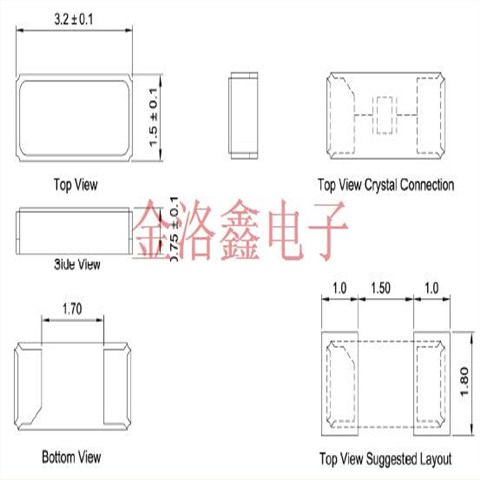 AH03200015,3215顯示器設(shè)備晶振,TXC音叉晶振