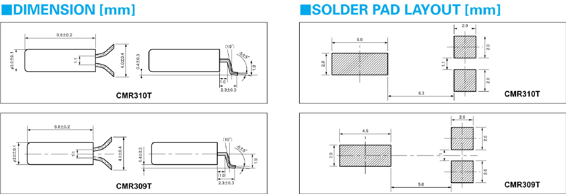 音叉導腳焊接石英晶體,CMR309T晶振,CMR309T-48.000MABJ-UT晶振