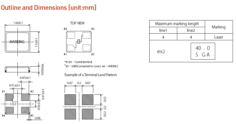 進(jìn)口石英晶體諧振器,1612mm超小尺寸晶振,CSX-1612晶振