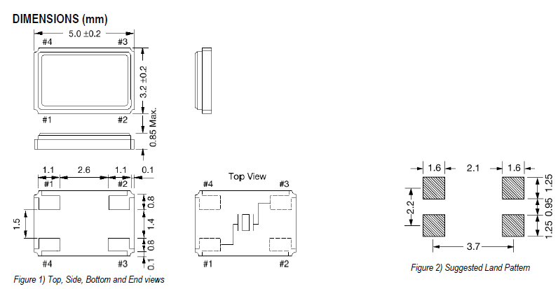 歐美進口無源晶振,5032M級4P晶振,ECX-53BQ晶振