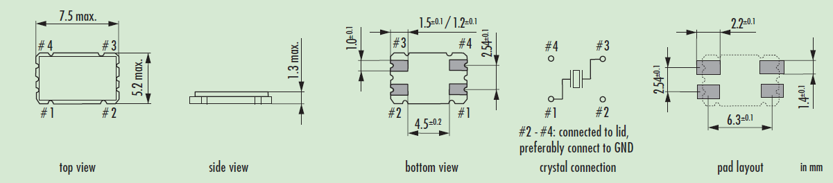 金屬殼進口諧振器,4腳7050無源晶振,JXS75晶振