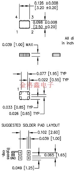 M60551JSN52.0000MHz,軍事通信晶振,MtronPTl歐美晶振,3225晶振,3V晶振